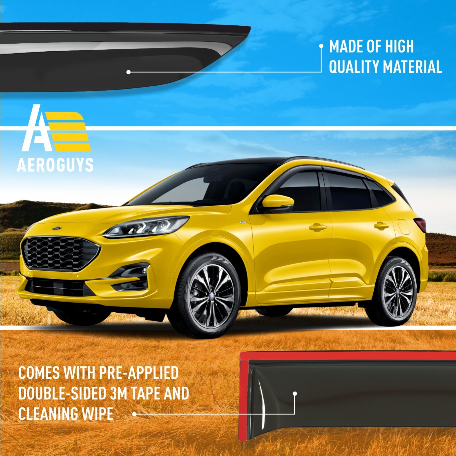 Rain Guards Vent Visors Shade for 2020-2024 Ford Escape