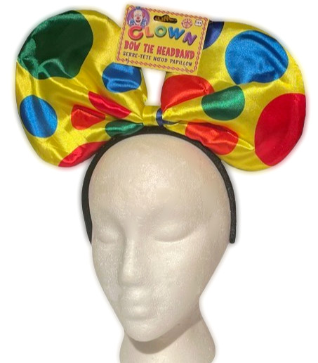 Jumbo POLKA DOT BOWTIE HEADBAND CLOWN BOW TIE Girl Adult Child Cap Hat Play Ears