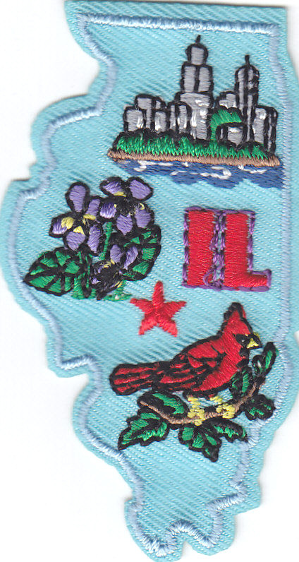 ILLINOIS STATE SHAPE Iron On Patch States