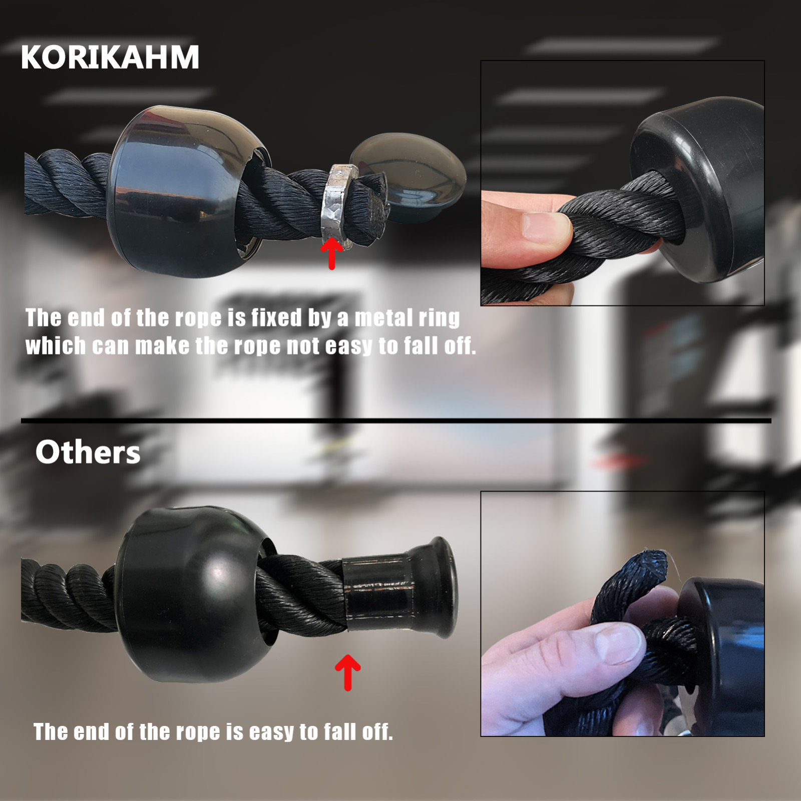 140cm Long Tricep Rope Pull Down Attachment Machine for Home Gym Pulley System