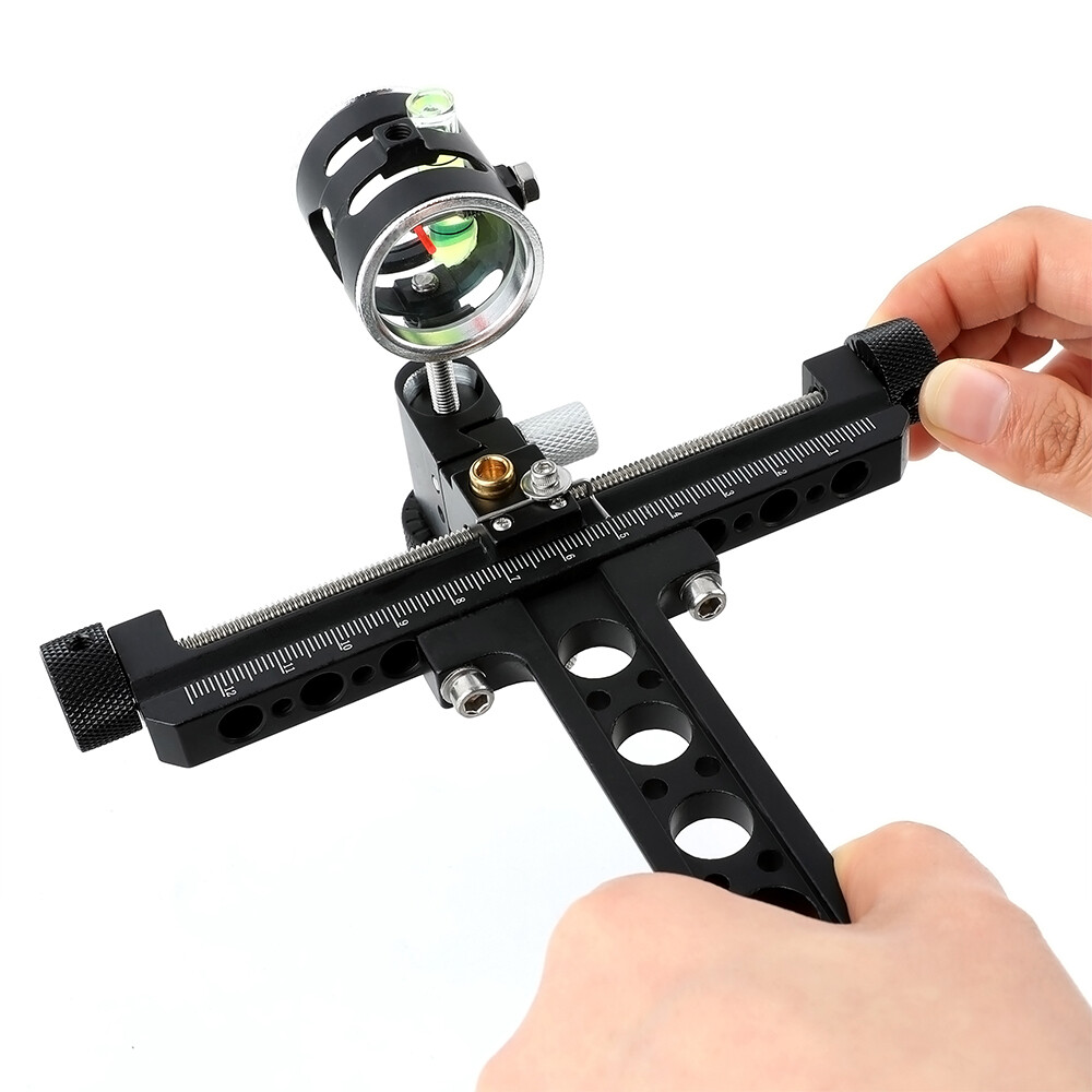 Compound Bow Sight Single Pin 4X Lens 0.059" Micro Adjust Archery Hunting Shoot