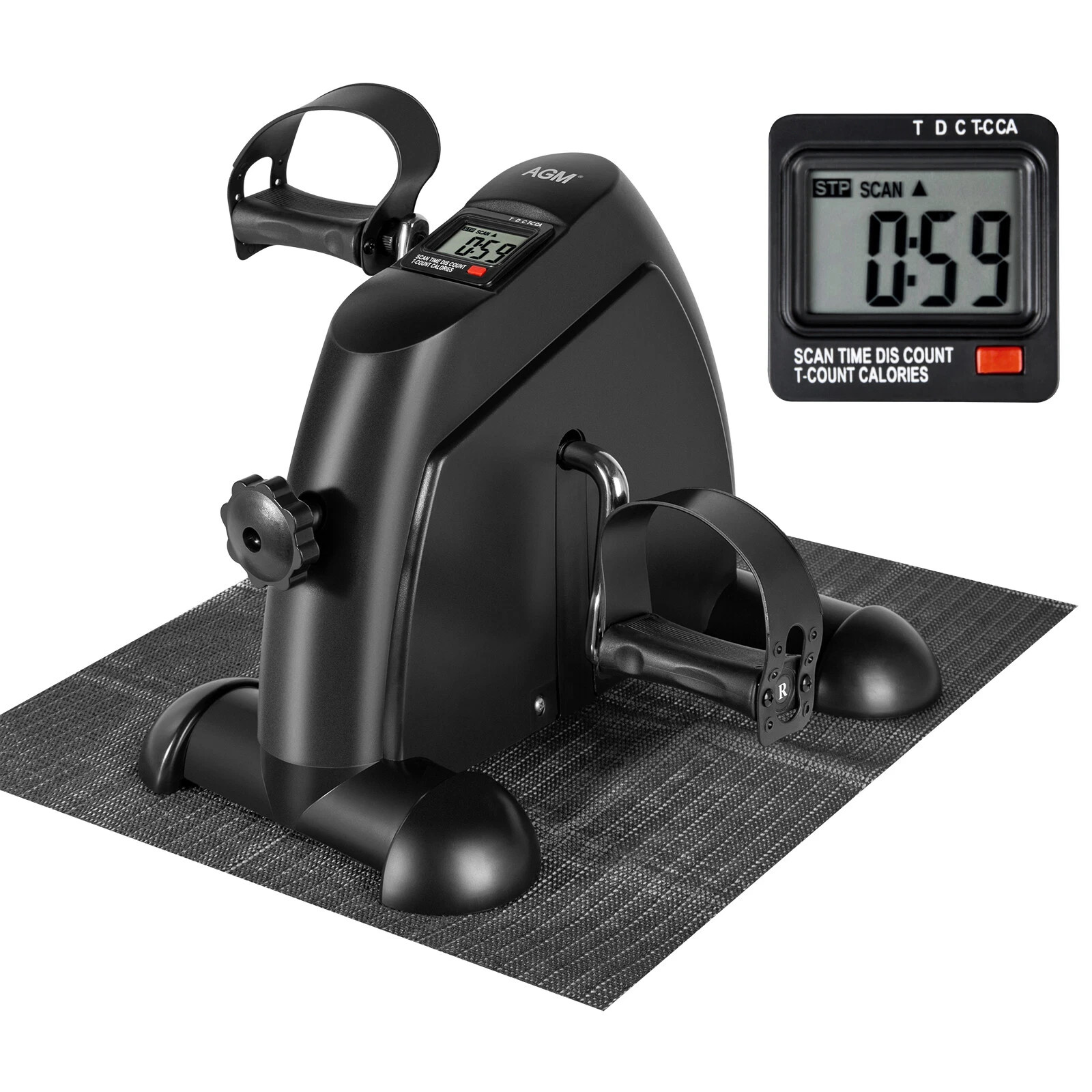 new - AGM Mini Exercise bike Pedal Exerciser Under Desk With LCD Display Arm Leg