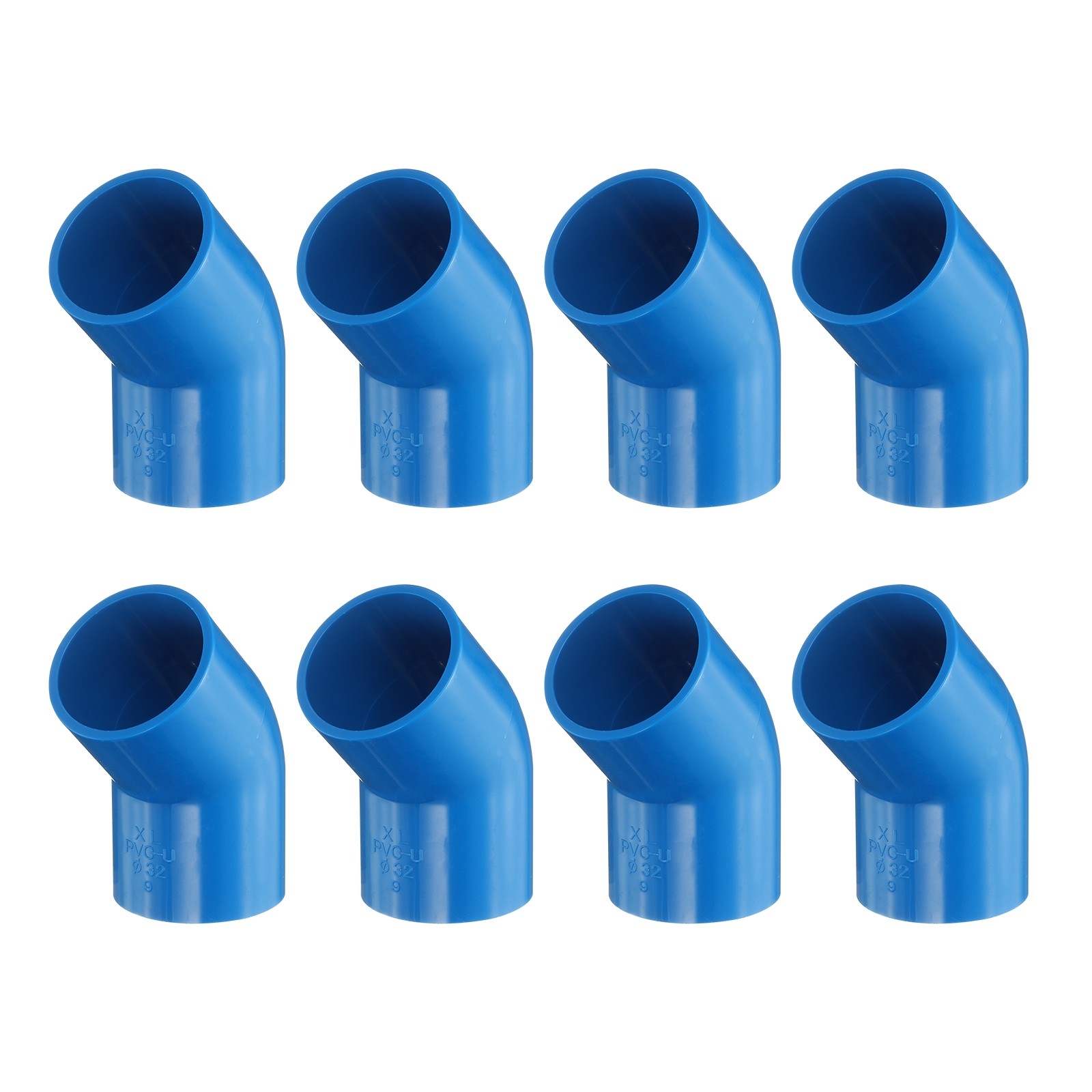 8 Pcs 1 Inch 45 Degree Elbow Pipe Fittings 2 Way, Blue
