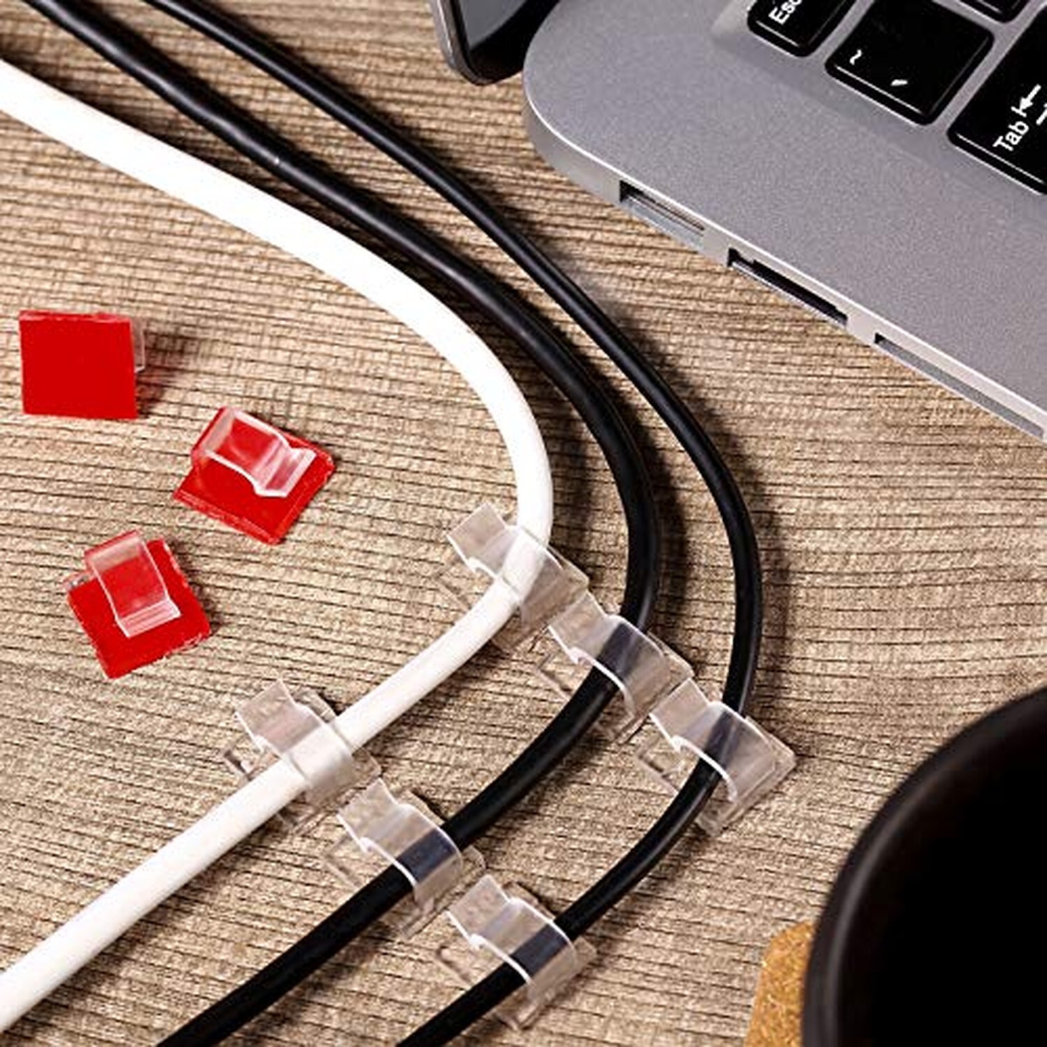 Maitys 60 Pieces Outdoor Cable Clips Christmas Adhesive Hooks Cable Managemen...