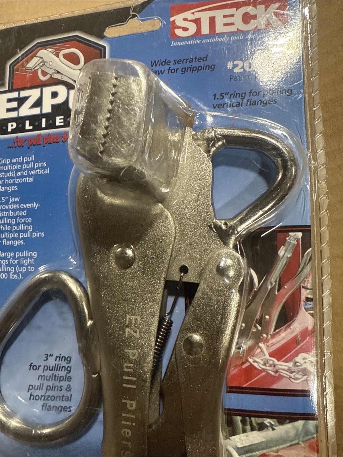 Steck EZ Pull Pliers for Pulling Auto Body Stud Pins and Flanges 20085 NEW