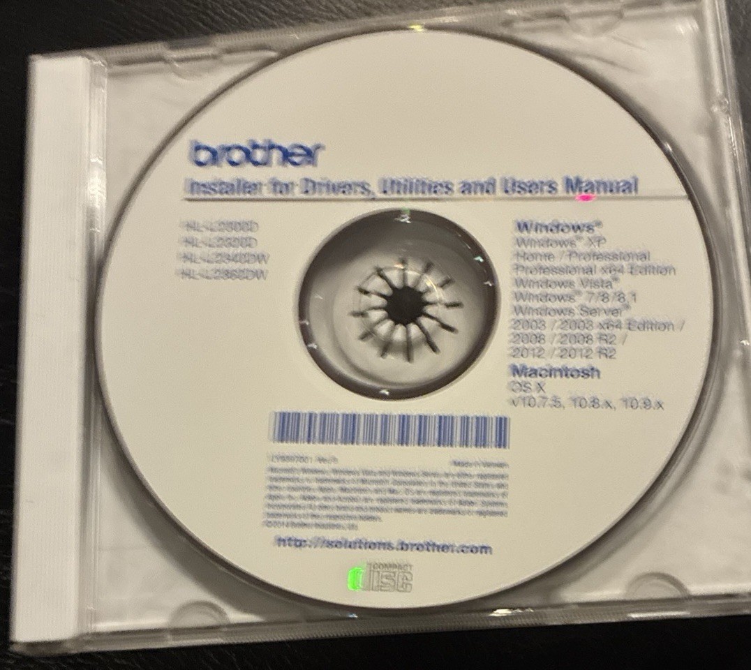 Brother HL-L2300D HL-2320D Printer CD Software Drivers Utilities & Users Manual