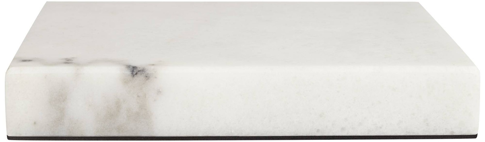 White Marble 8" Square x 1" High Pedestal Lamp Riser
