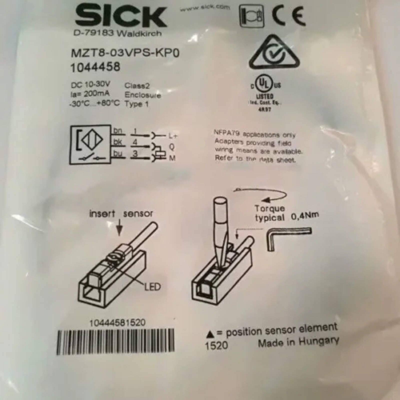 New SICK MZT803VPSKP0 MZT8-03VPS-KP0 1044458 Photoelectric Sensor Switch Replace