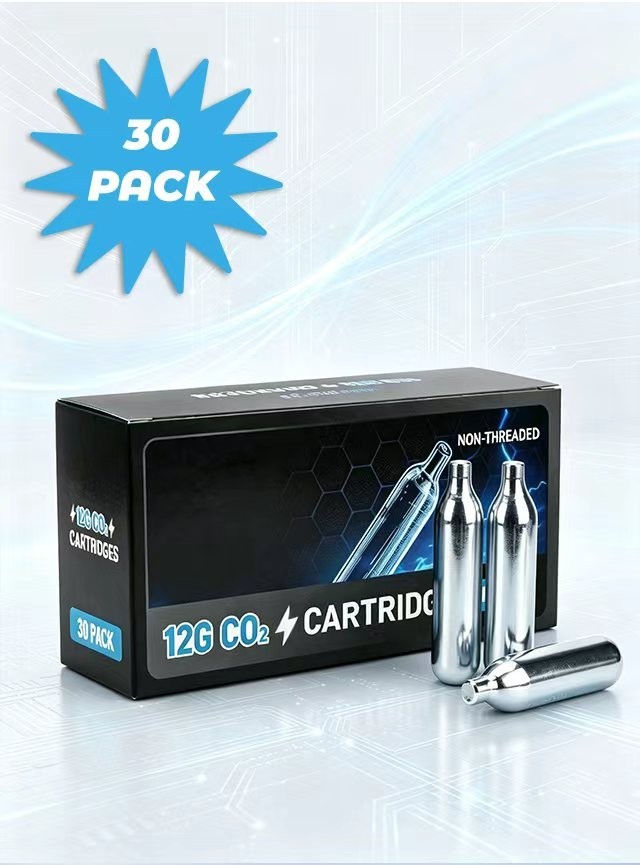 High-purity  CO2 Cartridges 30 Pack 12g for Air Pistols, BB Guns & Air Rifles