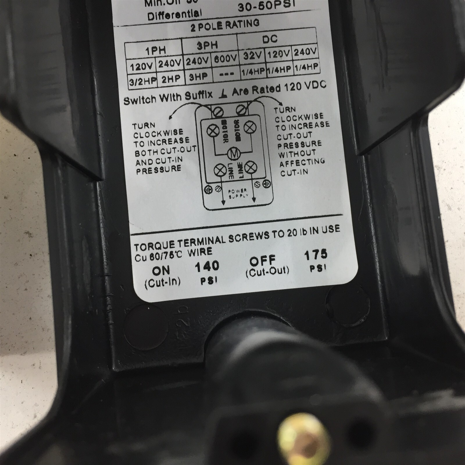 LEFOO U1125 Pressure Control LF10 140-175PSI