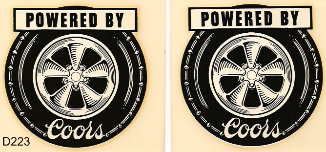 Powered By Coors Vintage 1960's Water Slide Decals ~NoS~ 2pc