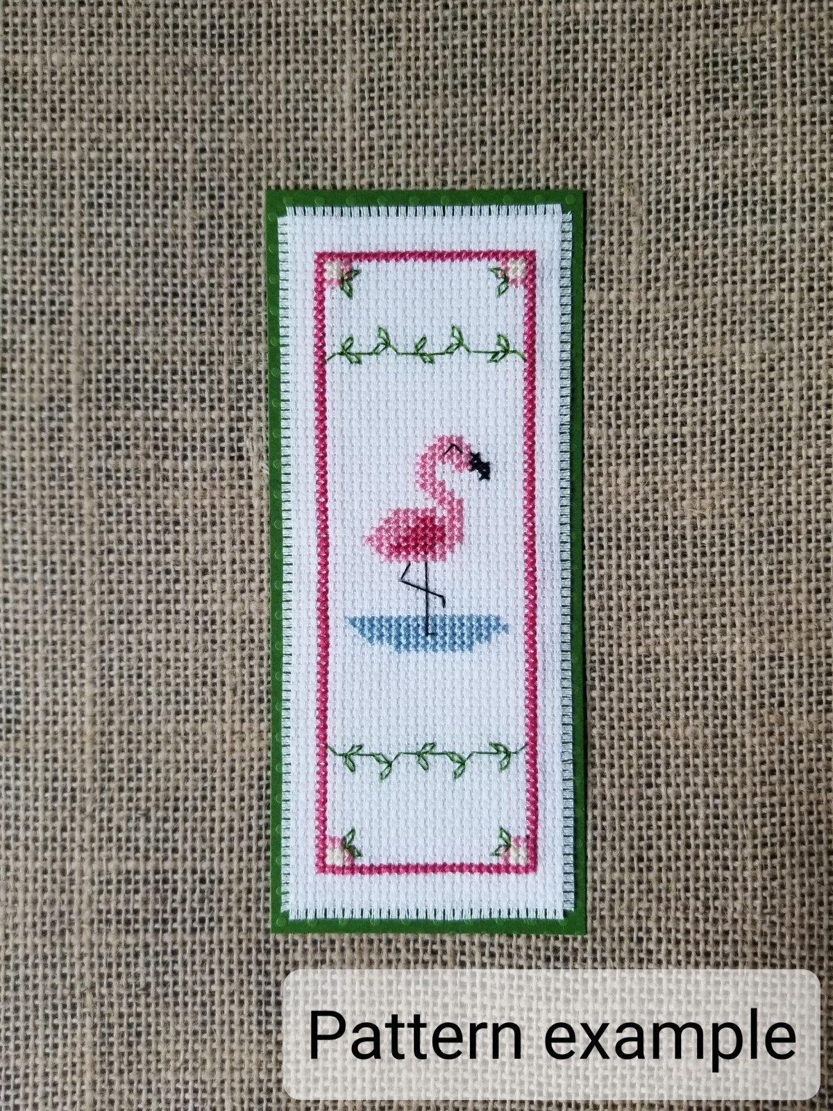 Counted Cross Stitch Flamingo Bookmark Pattern