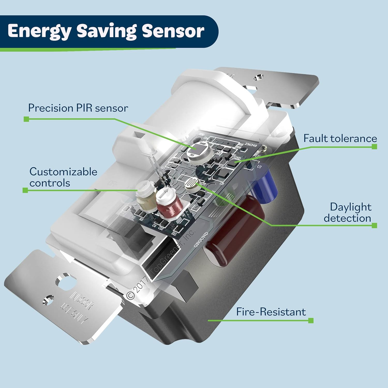 In-Wall PIR Motion Sensor Light Switch, Single Pole Occupancy Sensor Switch, Mo