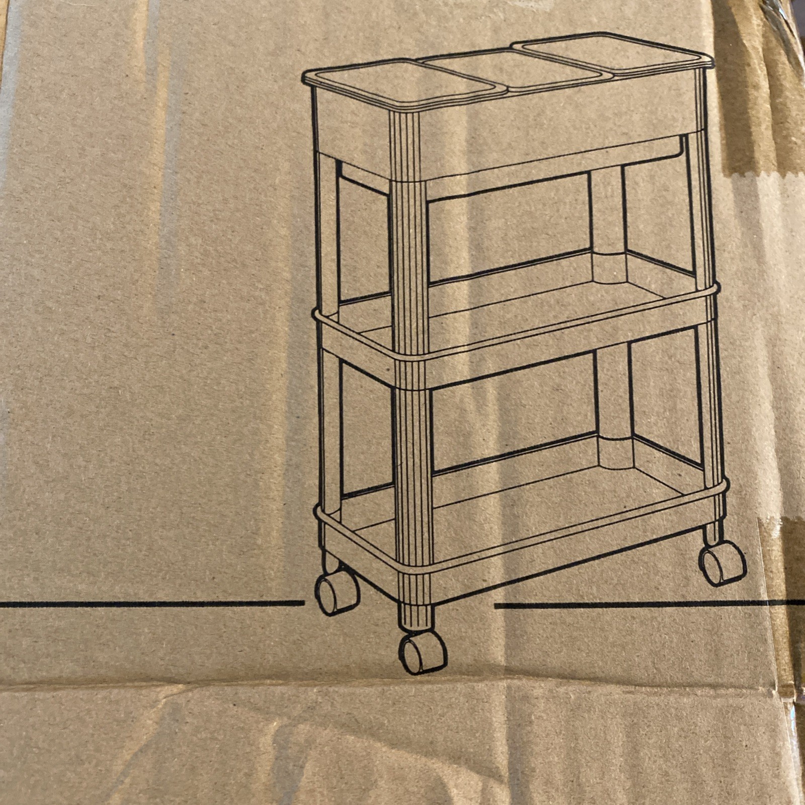3-Tier Rolling Storage Cart Small Utility Organizer Rack w/ Wheels