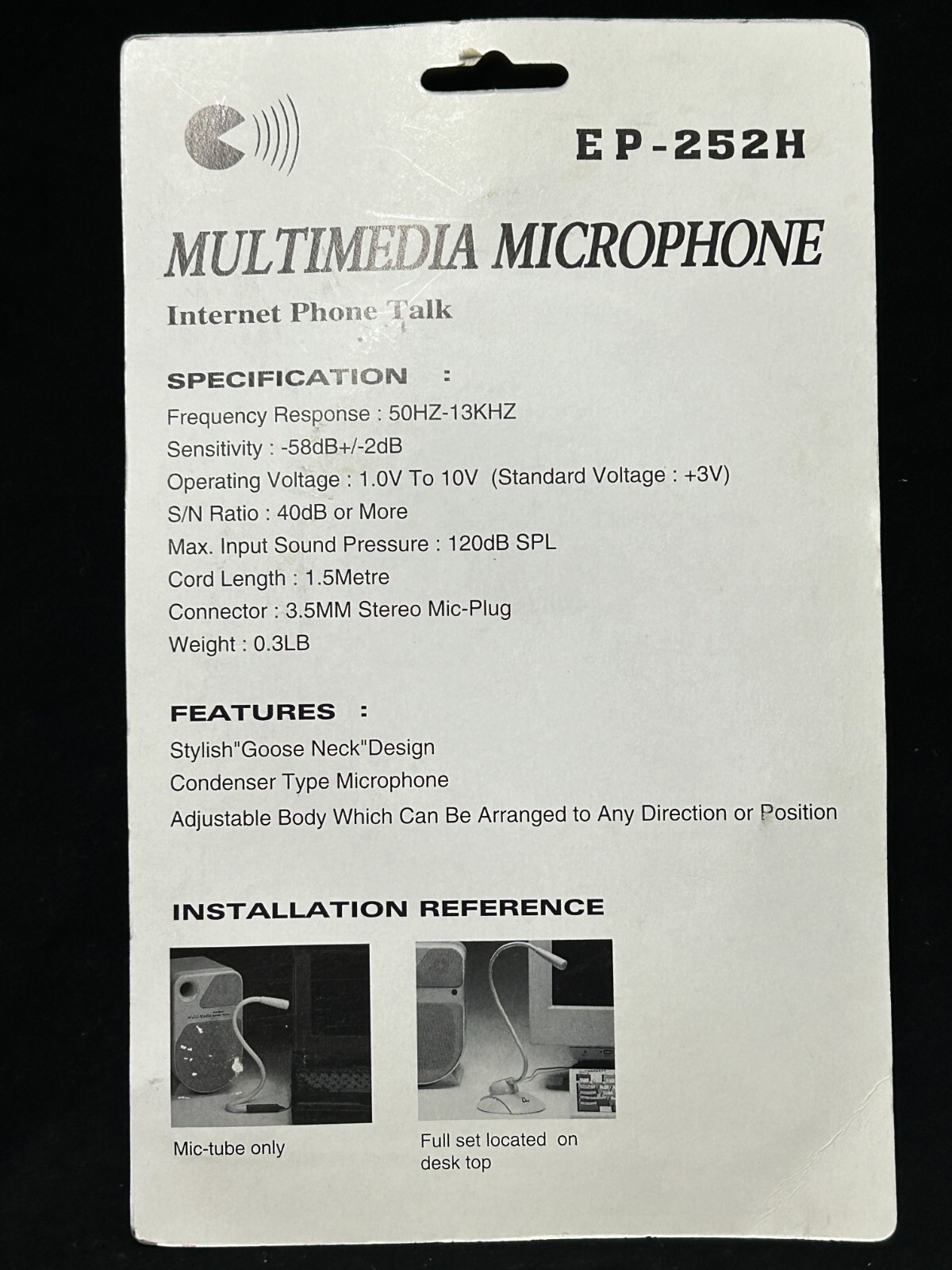 Multimedia Desk Microphone for PC Voice Access EP-252H