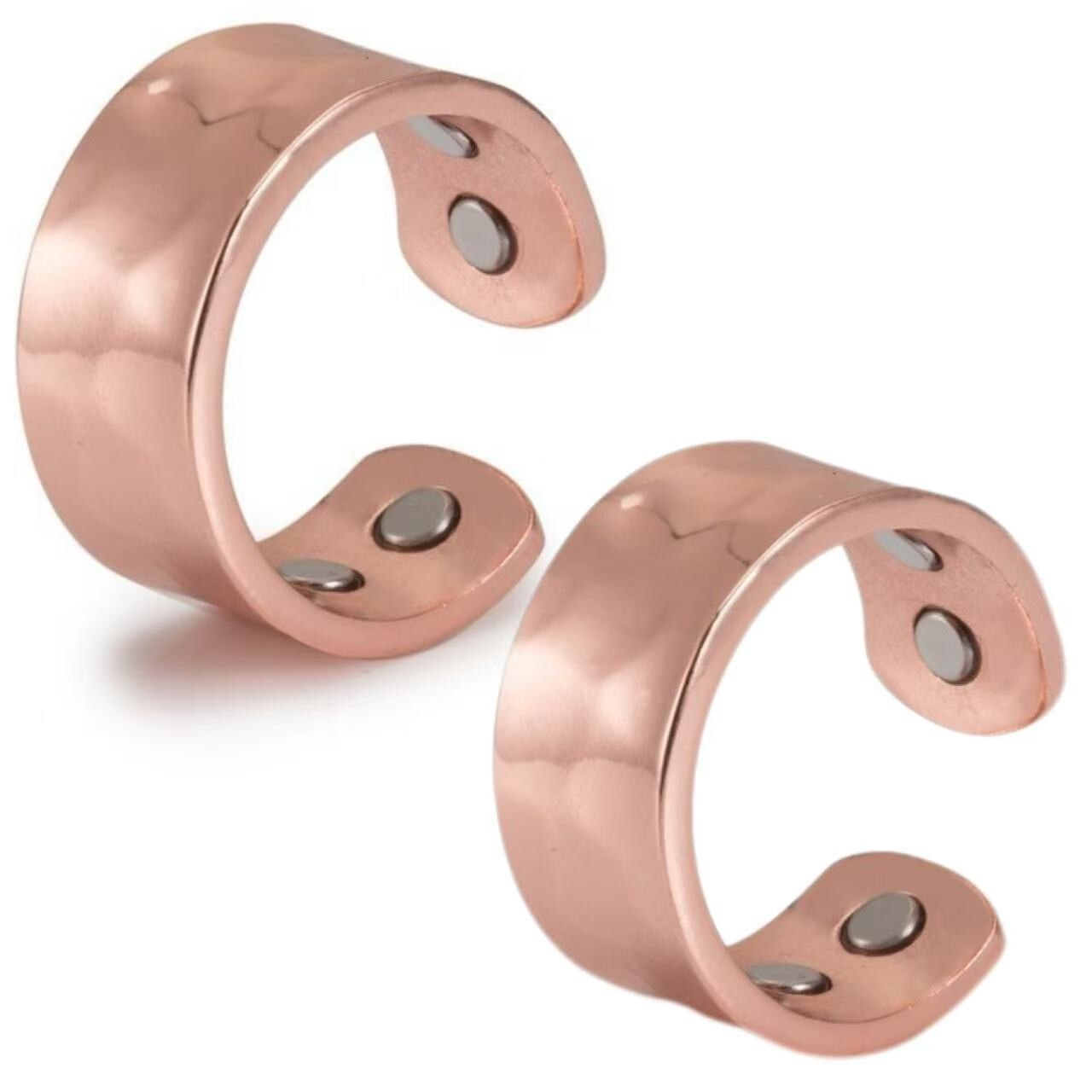 2 pack Solid Pure Copper Magnetic Ring Vintage Arthritis Adjustable Lover Ring