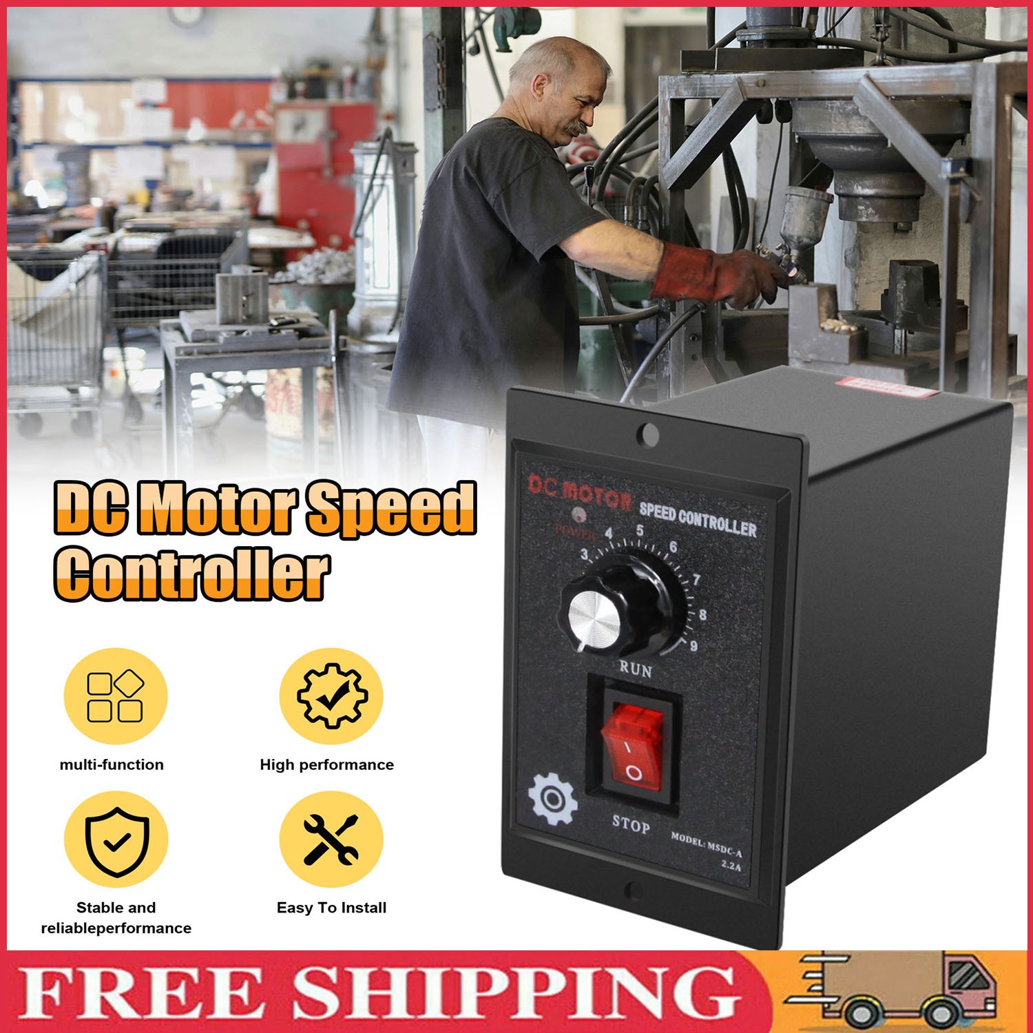 (500W)110VAC In 90V DC Output DC Motor Speed Controller Switch Forward Reverse