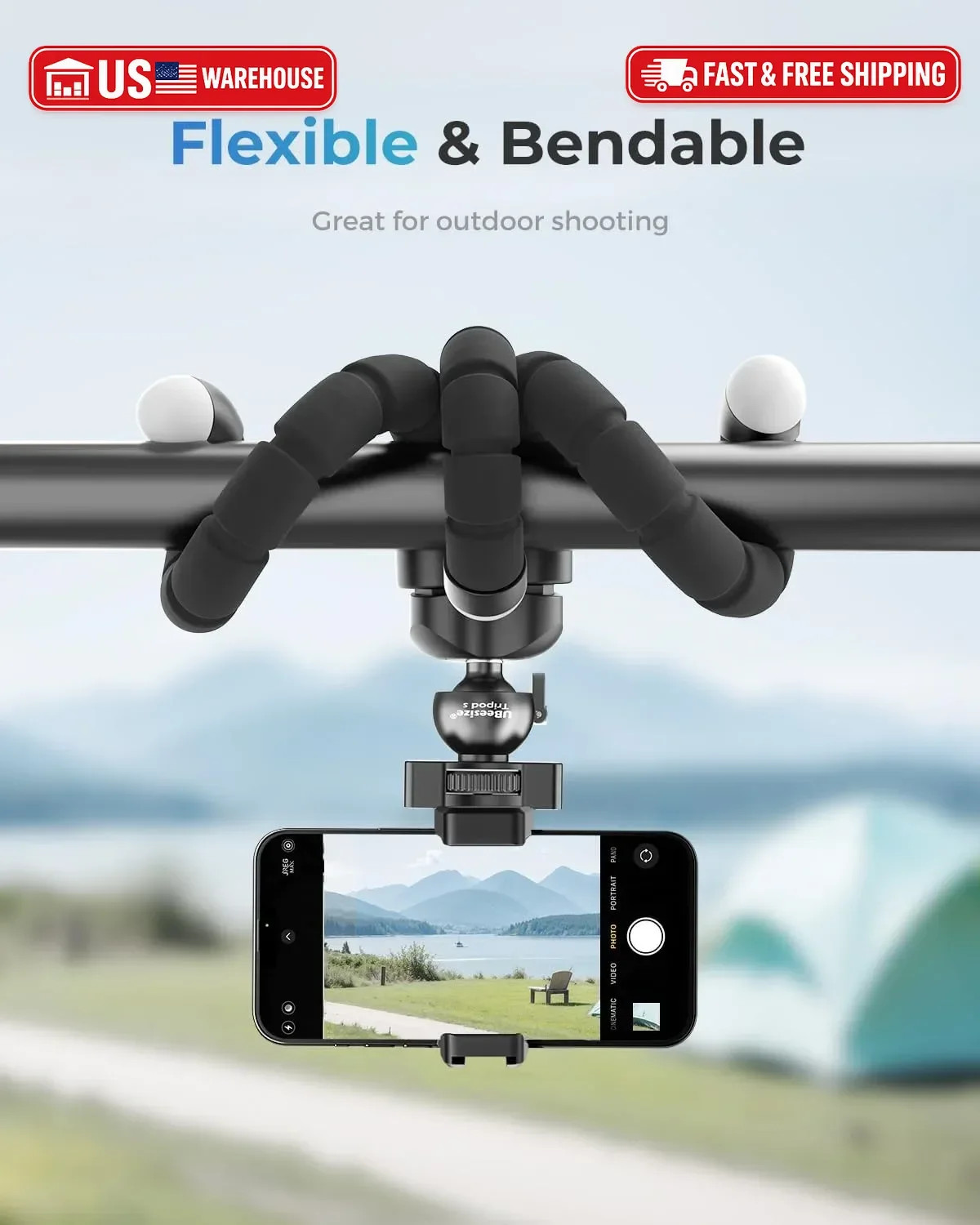 UBeesize Phone Tripod Pro S, Flexible Desk Stand with Wireless Remote, Mini Hold