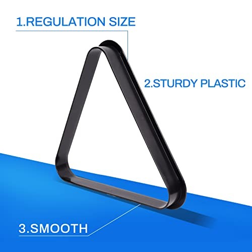 Black Plastic Billiard Pool Ball 8-Balls / 9-Ball Diamond Pool Triangle Rack