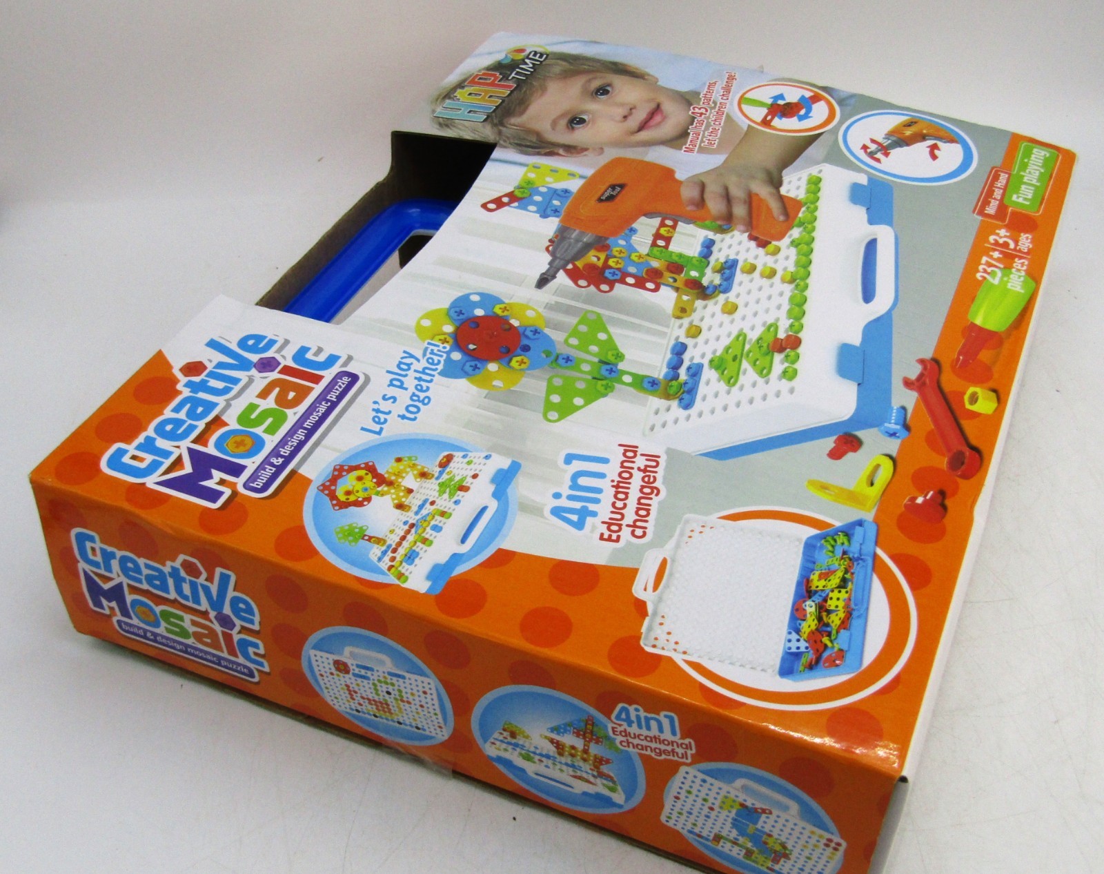 HAP Time Creative Mosaic #608 4-In1 Educational Build & Design Kit With Drill