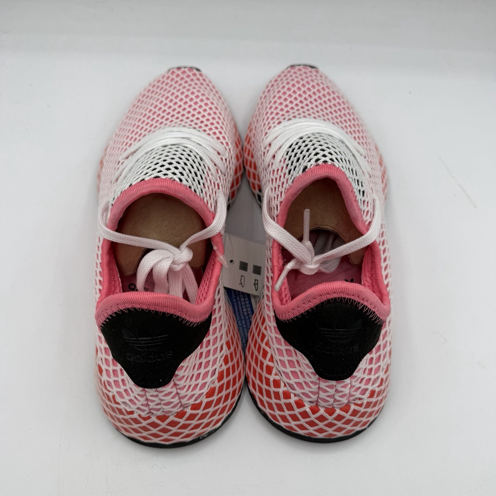 Adidas Deerupt Runner Running Shoes Womens 6.5 Chalk Pink/Orange Sneakers CQ2910