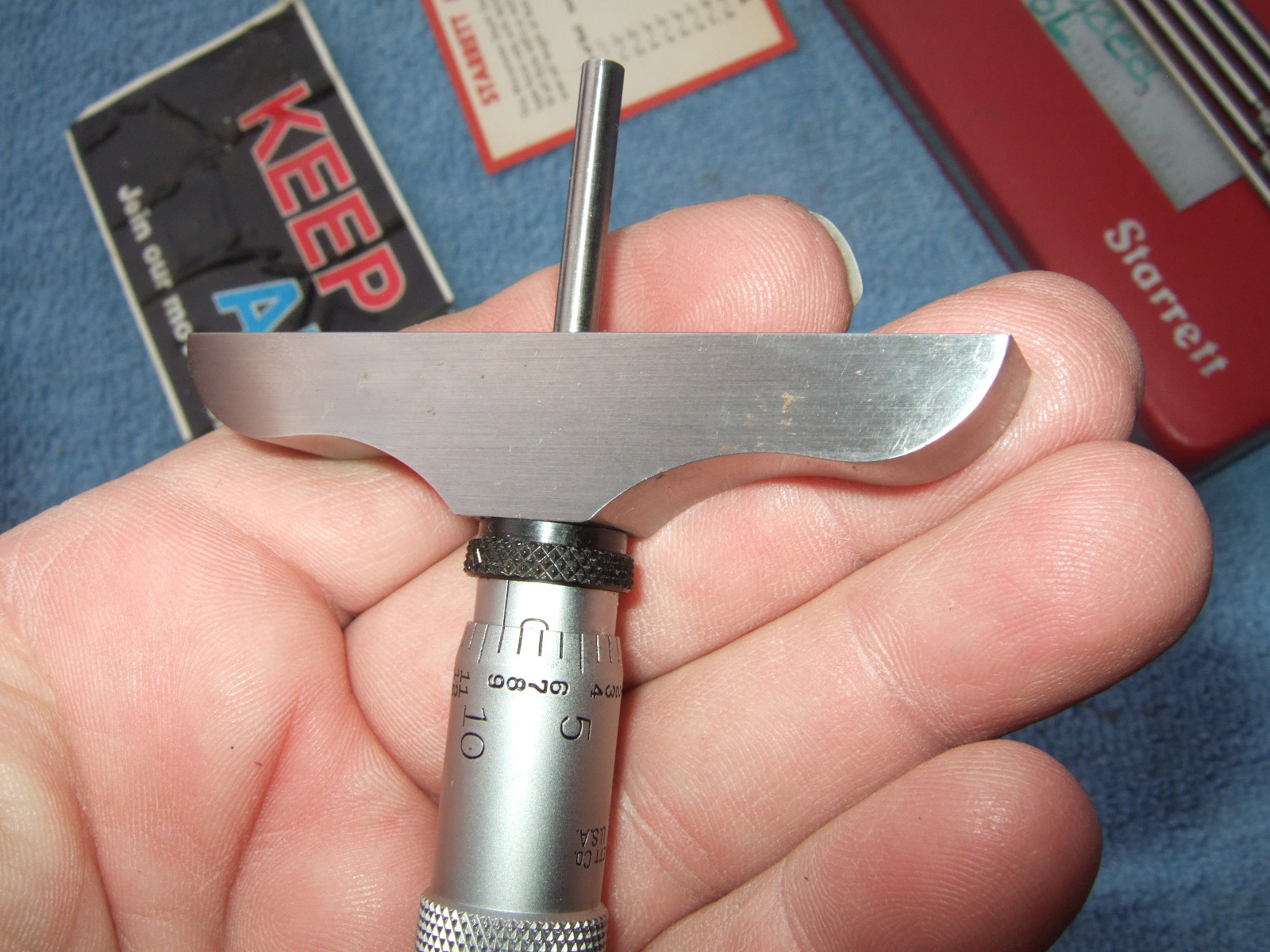 STARRETT 445AZ-6RL 3" BASE DEPTH MICROMETER VINTAGE TOOLMAKER GRIND INSPECTION
