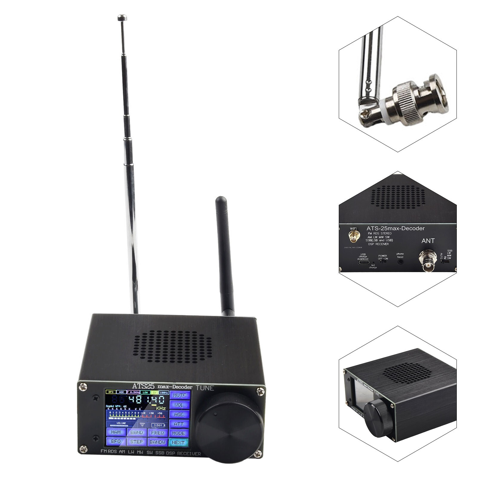 ATS-25max-Decoder Si4732A10 Full-Ba N D Receiver Support CW RTTY FT8 FT4 SW for