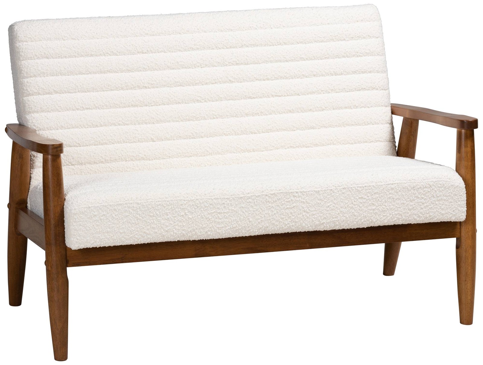 Baxton Studio Stratton 49 1/2"W Cream Tufted Fabric Loveseat