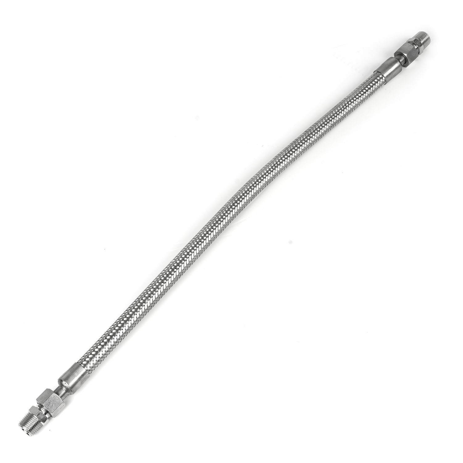1/2" x 24" Stainless Steel Compressed Air Line Metal Flex Hose with NPT Adapters