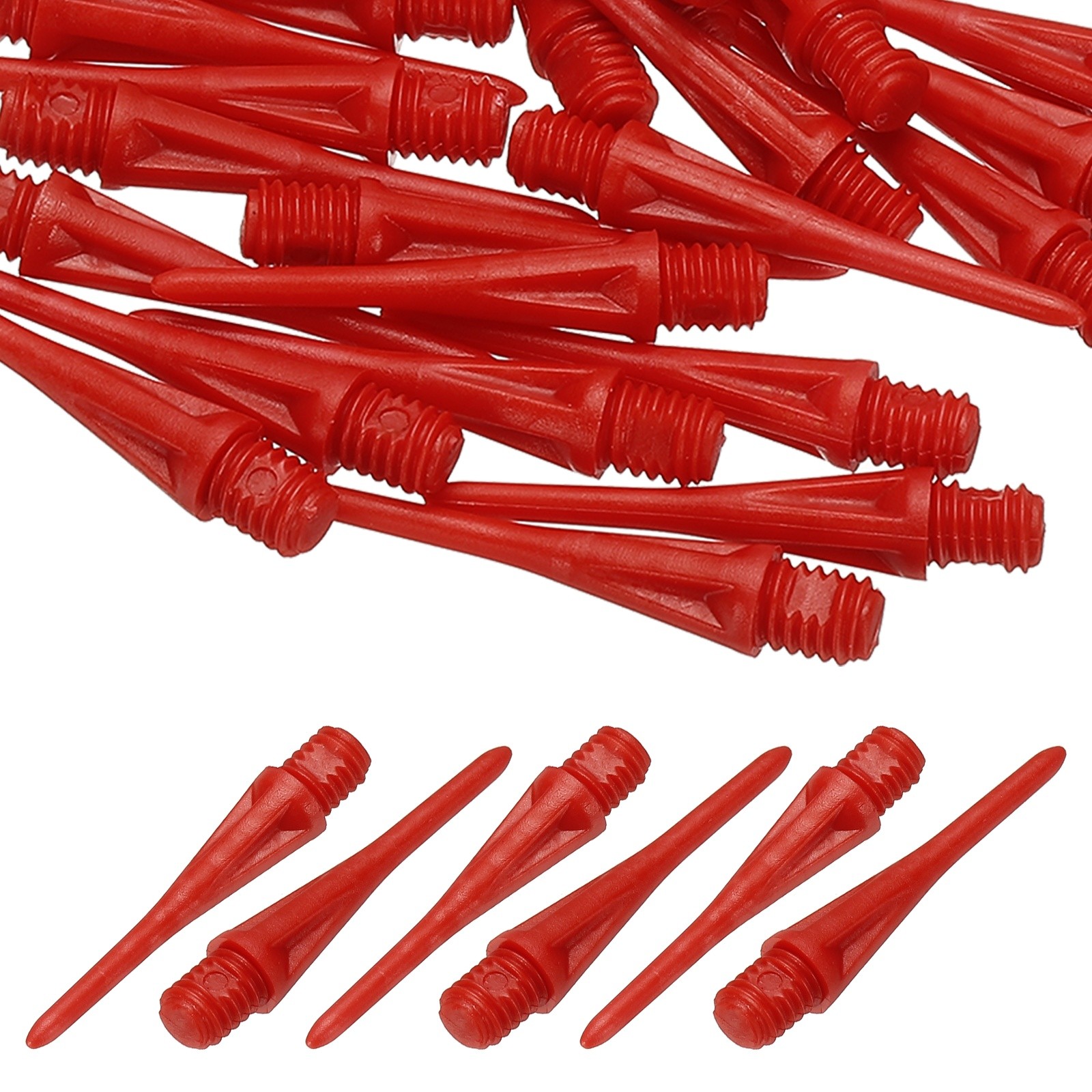 Plastic Dart Tips, 2BA Thread Soft Tip Dart Accessories 60 Pack & Red