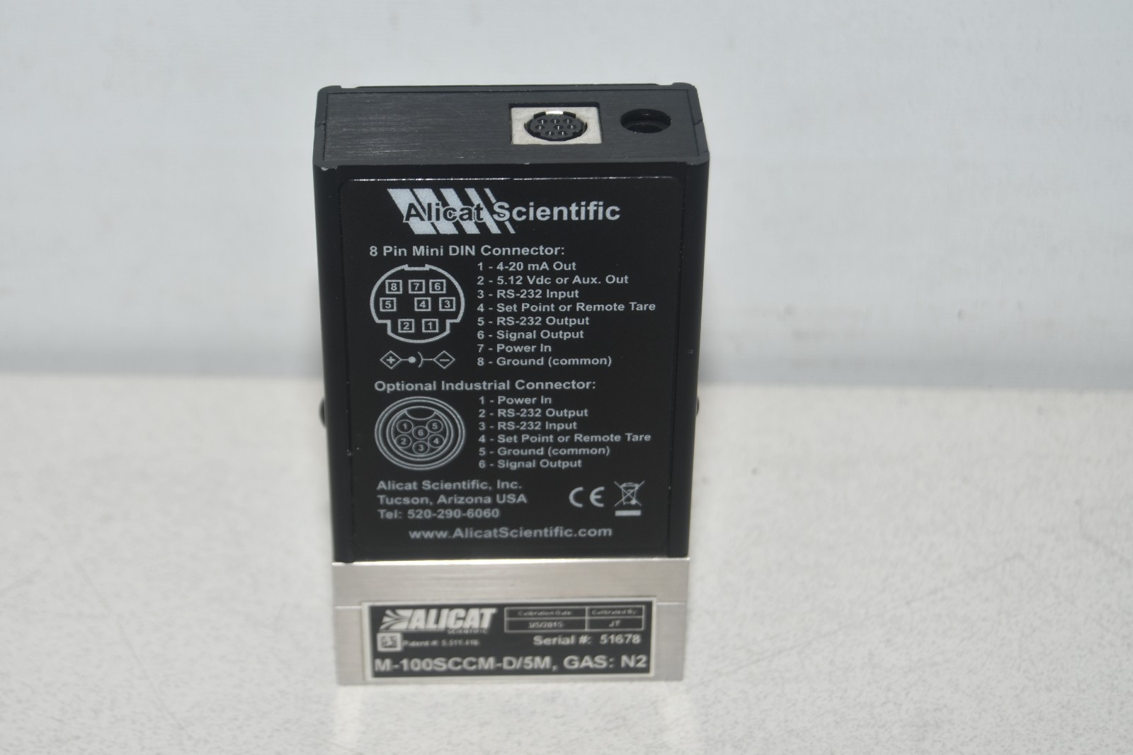 ^ Alicat M-100SCCM-D/5M Gas: N2 Flow Controller #X8374