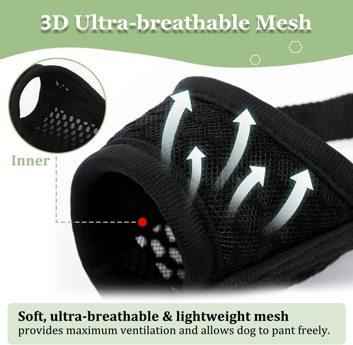 Dog Muzzle, Puppy Soft Mesh Muzzle for Small Medium Large Dogs Chihuahua Poodles