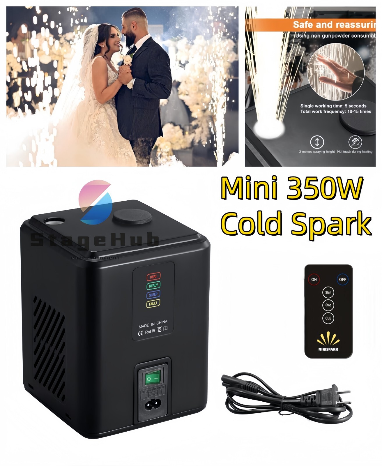 350W Mini Cold Spark machine Remote control effect DJ Wedding Firework machine