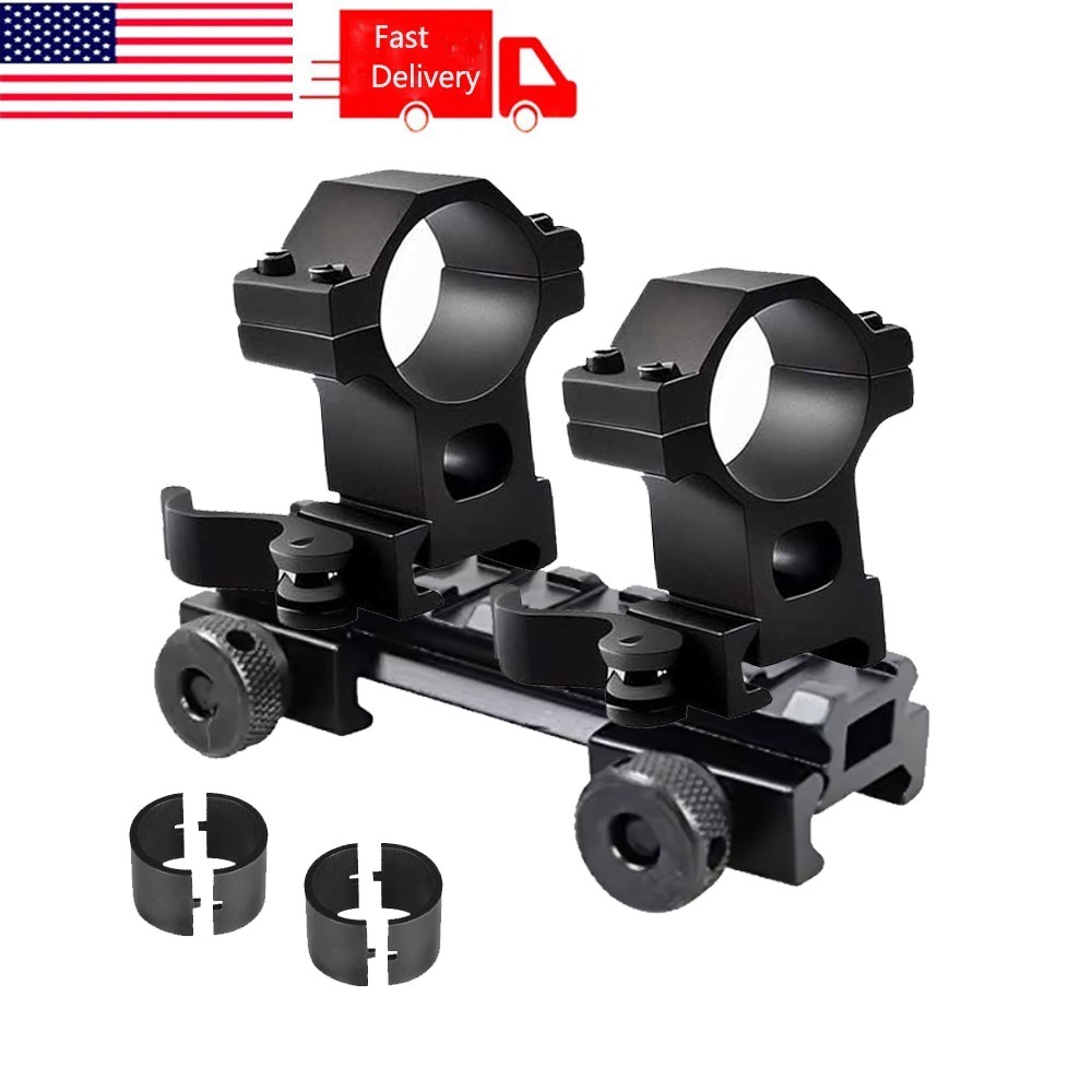 25.4/30mm High Profile Ring Scope QD Mount with Low Profile 8 Slot Riser Mount