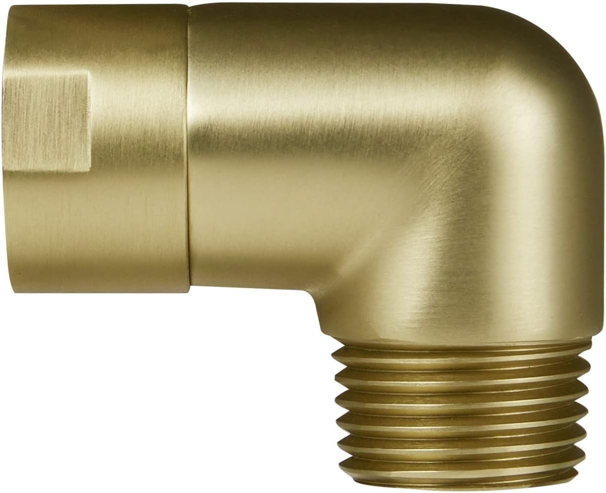 Solid Brass Shower Elbow Adapter for Shower Head, 90 degree Shower Arm