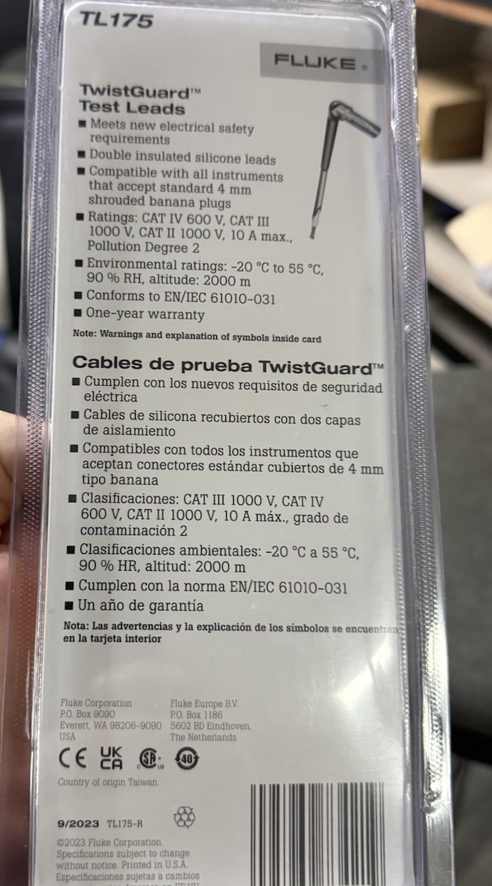 FlukeTL175 TwistGuard Test Leads