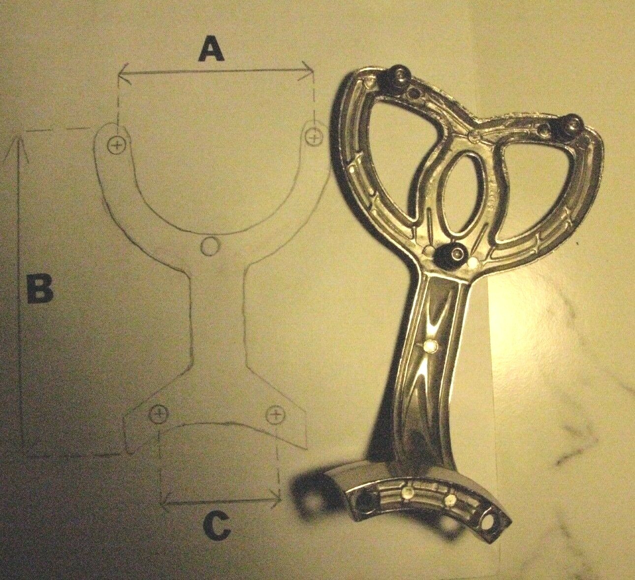 VTG Ceiling Fan Replace Blade Arms Tulip silver white YU2009