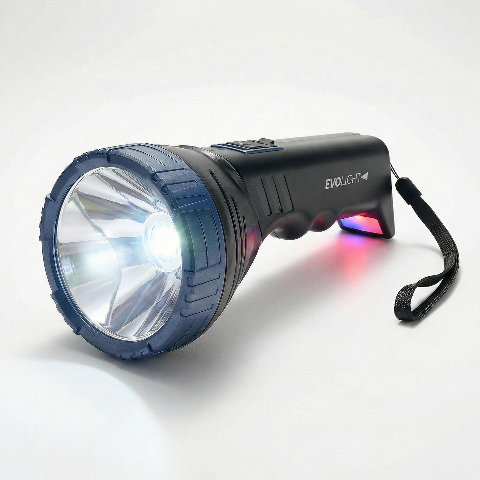 EVOLight - Rechargeable LED Flashlight with Built-in Power Bank - BLACK & NAVY