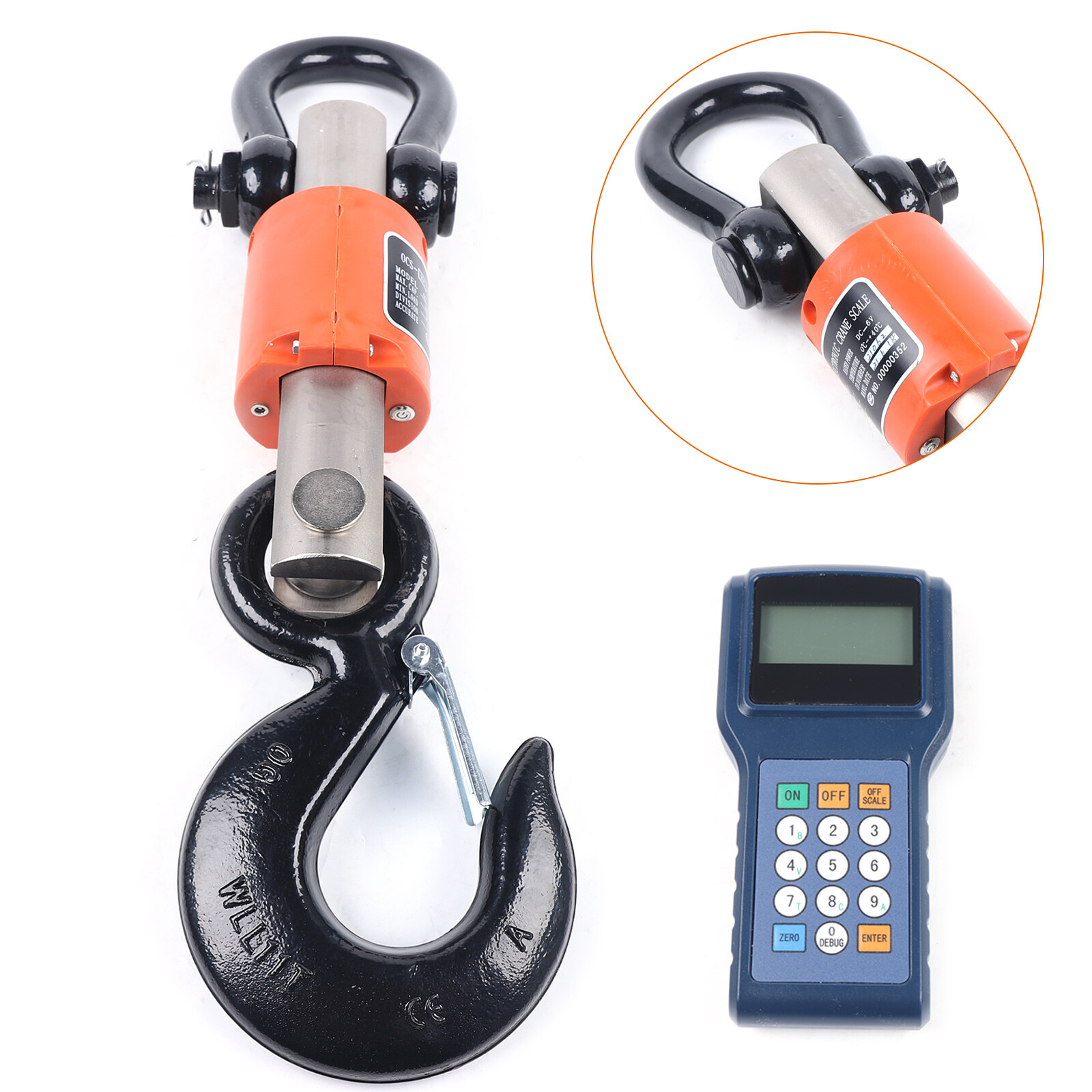 10000kg Electronic Digital Hanging Crane Scale W/Handheld Meter Wireless Remote