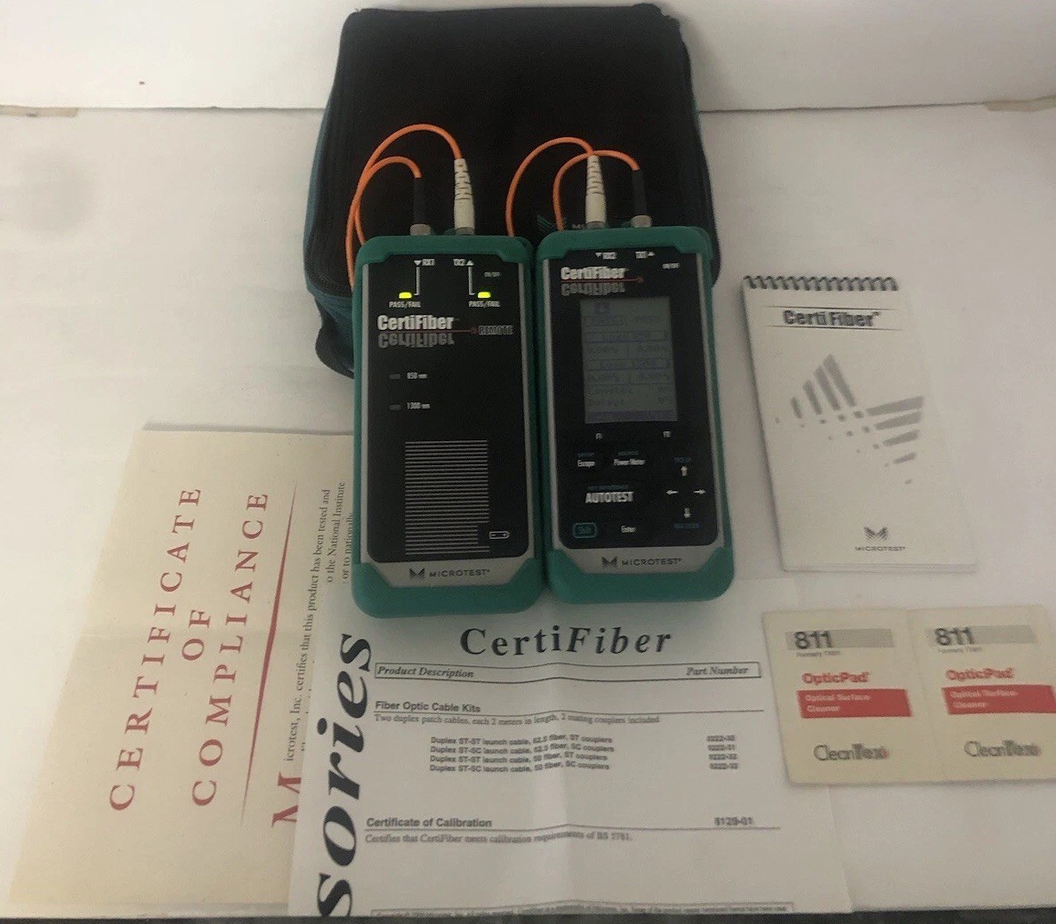 Microtest CertiFiber Optic Advanced certification multimode Fiber Network Excell