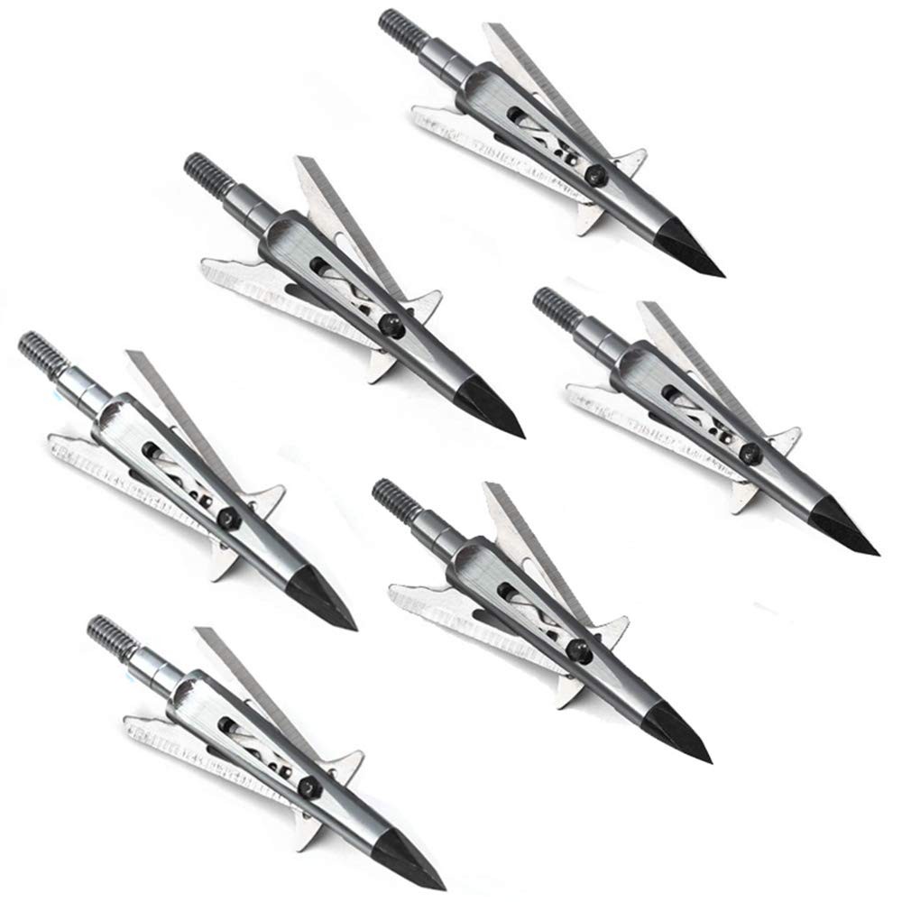 2-Blade Hunting Hybrid Broadhead 6 Pack 100 Grain Archery Mechanical Broadhea...