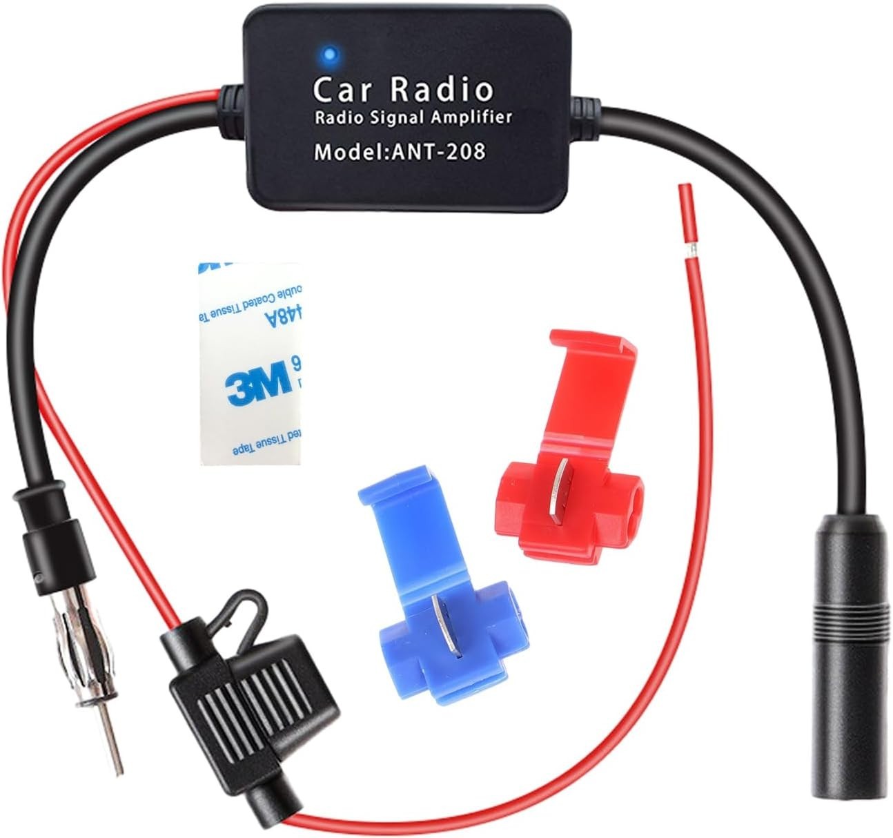 12V Car Antenna Booster, Amplify Signal & Reduce Noise AM FM Radio Antenna Ampli