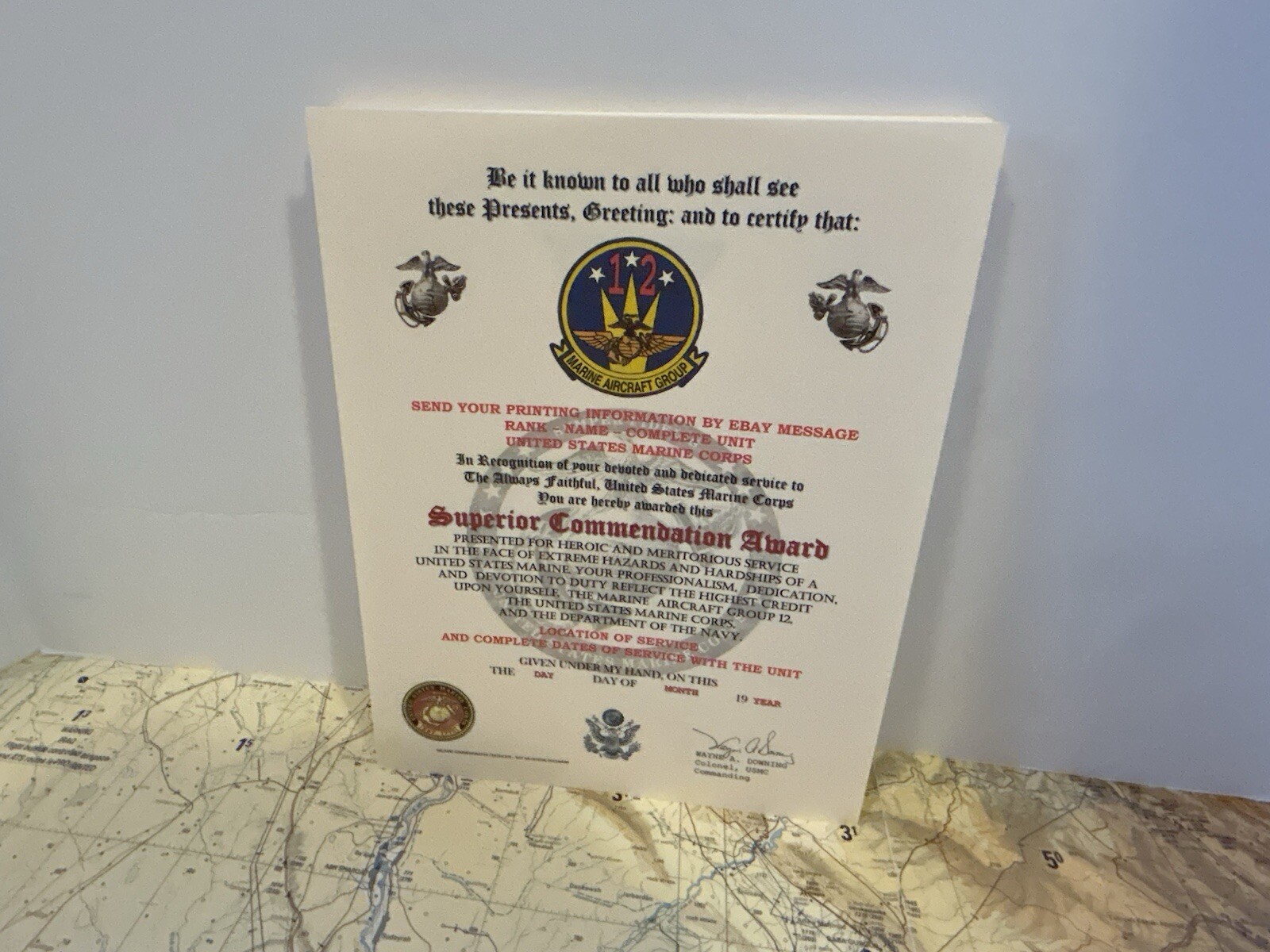 U.S.M.C. / MARINE AIRCRAFT GROUP 12 - SUPERIOR COMMENDATION AWARD