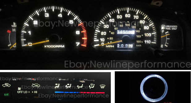 White Cluster + Climate Control + Key Ring LED Bulb for Toyota 4Runner 1996-1997