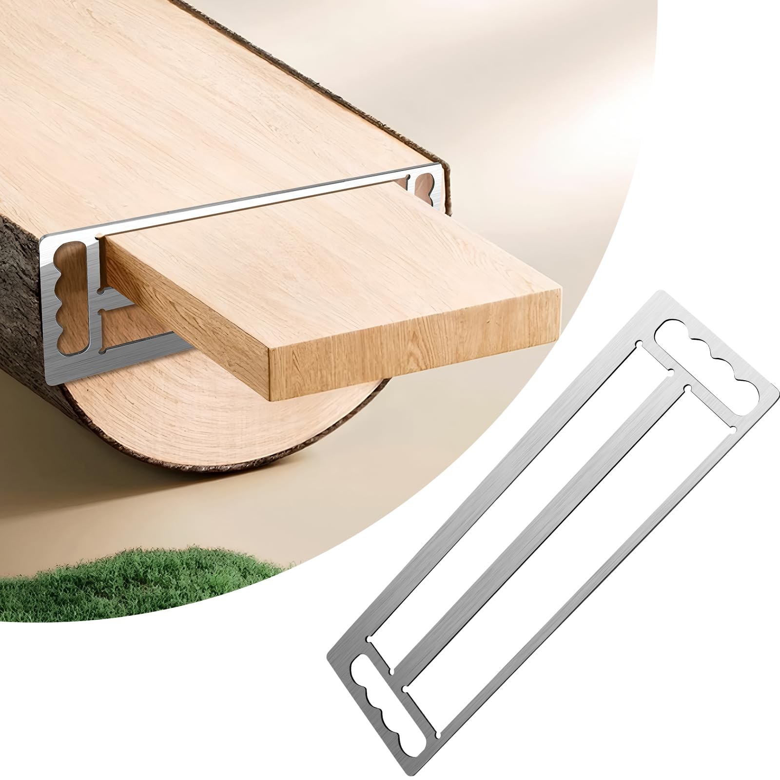 Timber Frame Tenon Gauge Tool with Handle, Durable Stainless Steel Mortise and T