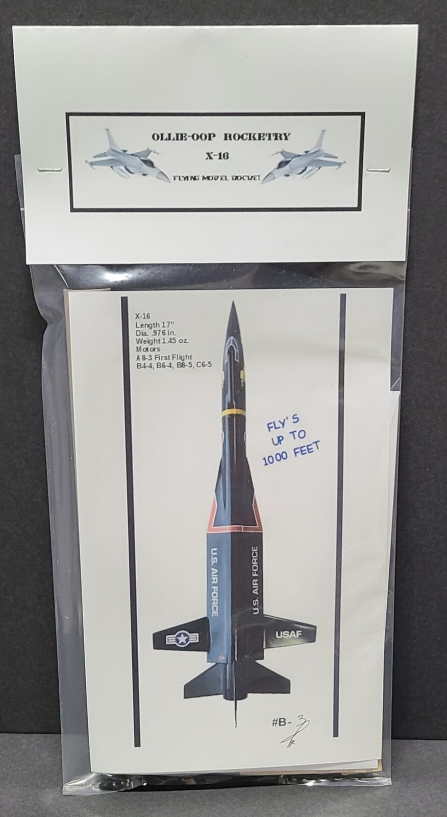 X-16 flying model rocket kit clone starfighter model rocket New Sealed