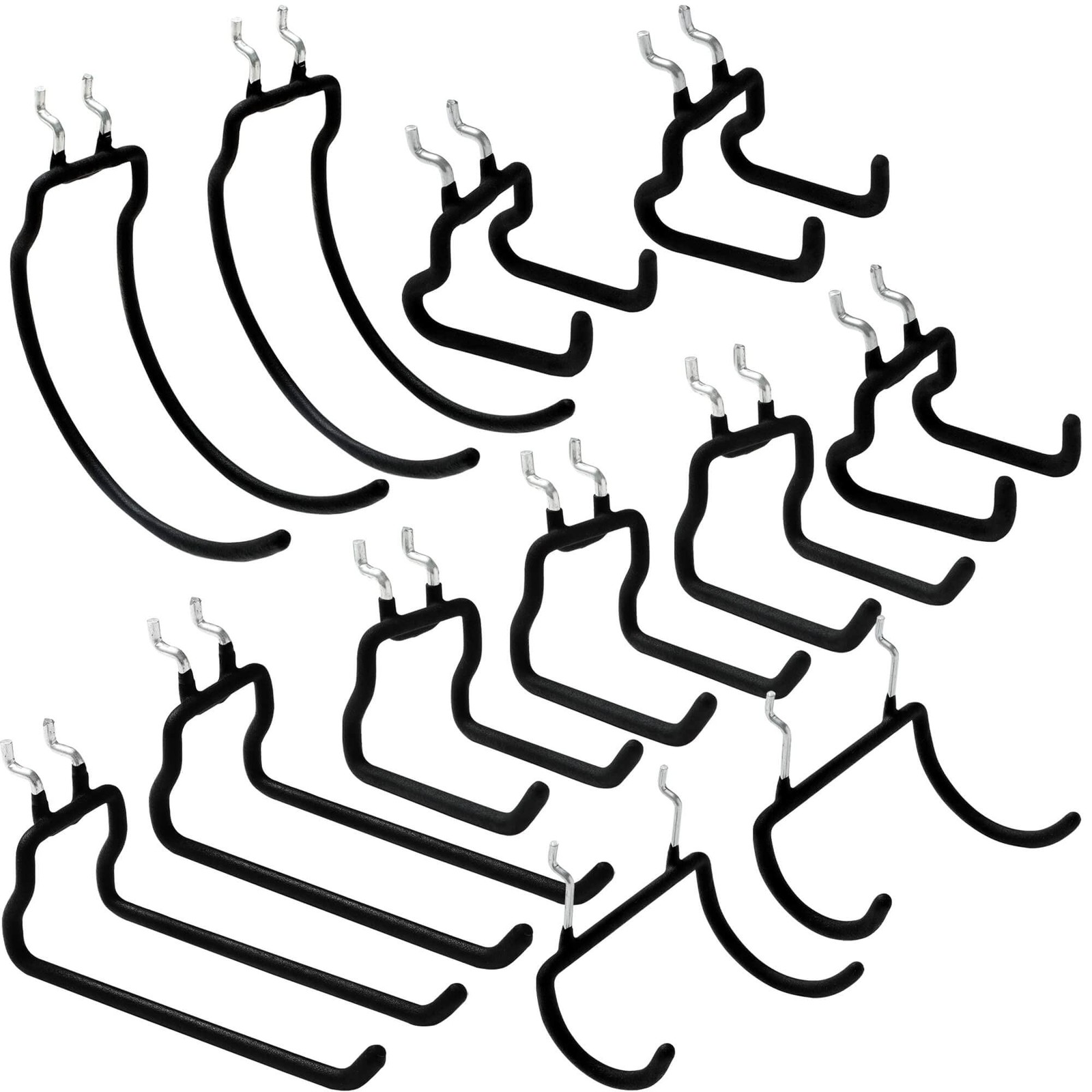 12 PCS Heavy Duty Pegboard Hooks, for Organizing Various Tools, for 1/4 Inch ...
