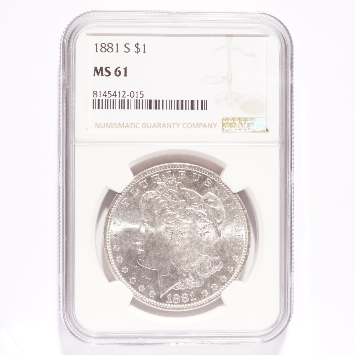 1881 Morgan Silver Dollar NGC MS62