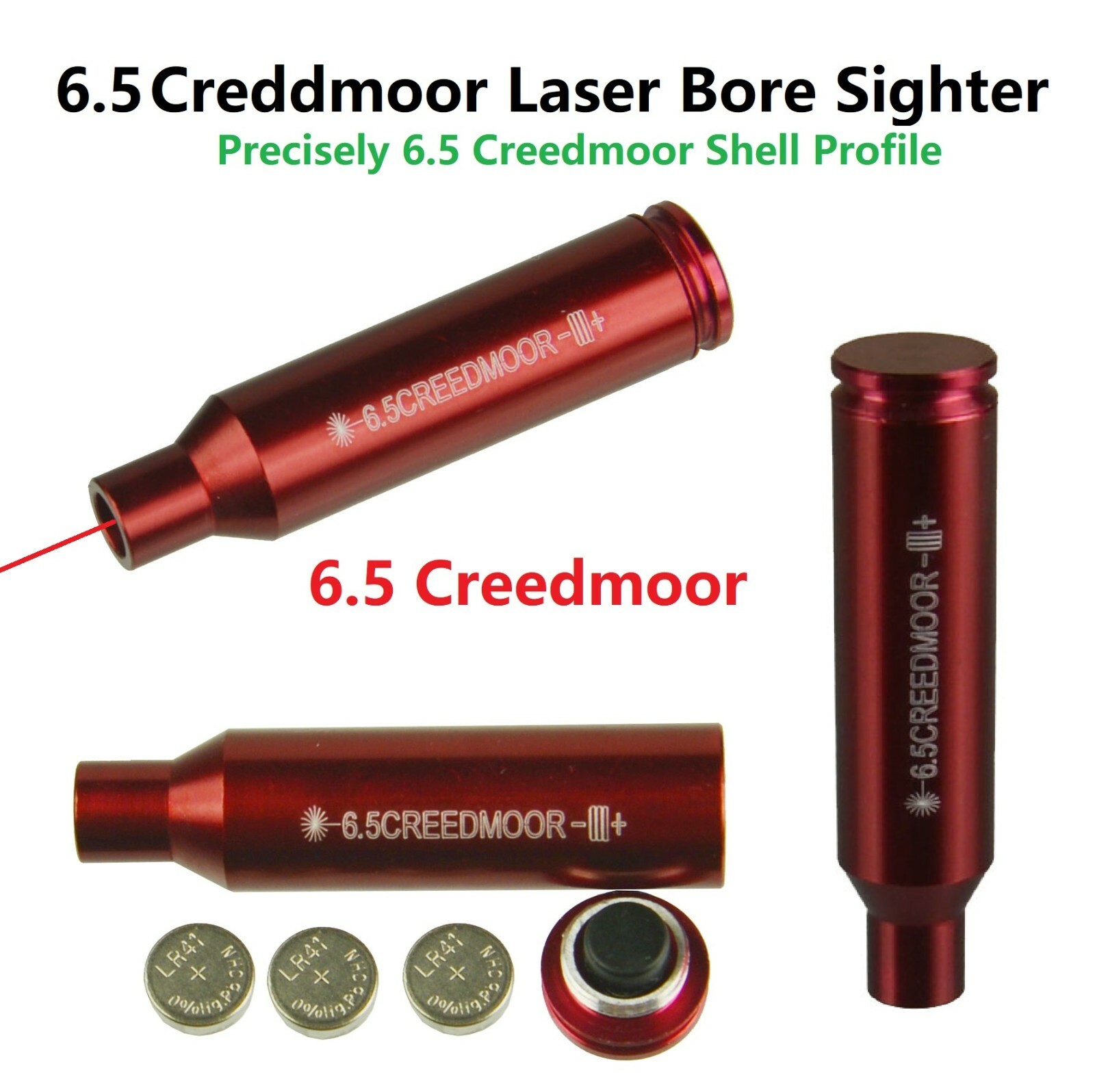 6.5 Creedmoor Red Laser Bore Sighter,Boresighter Anodized Red,Free Fast Shipping