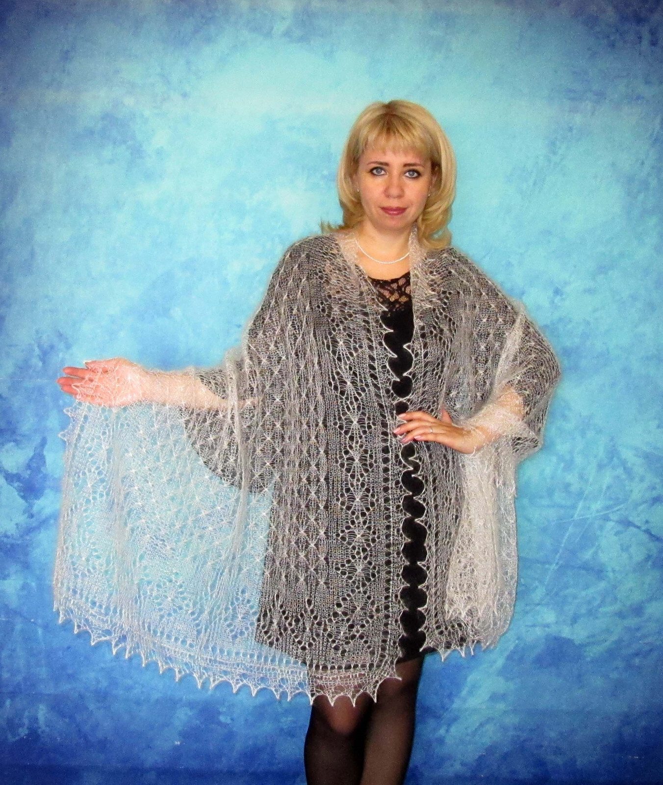 Knitted Goat Down Scarf Orenburg Shawl Rope Scarf Stole Made To
